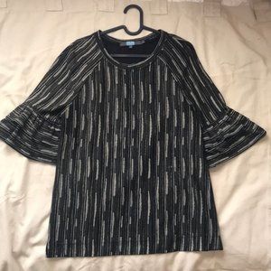 Anthropologie Eva Franco Bell Sleeve SparkleTop M